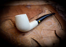 Smooth Handmade Half Bent Meerschaum Pipe With Leather Case- Astaş Meerschaum