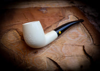 Smooth Handmade Half Bent Meerschaum Pipe With Leather Case- Astaş Meerschaum