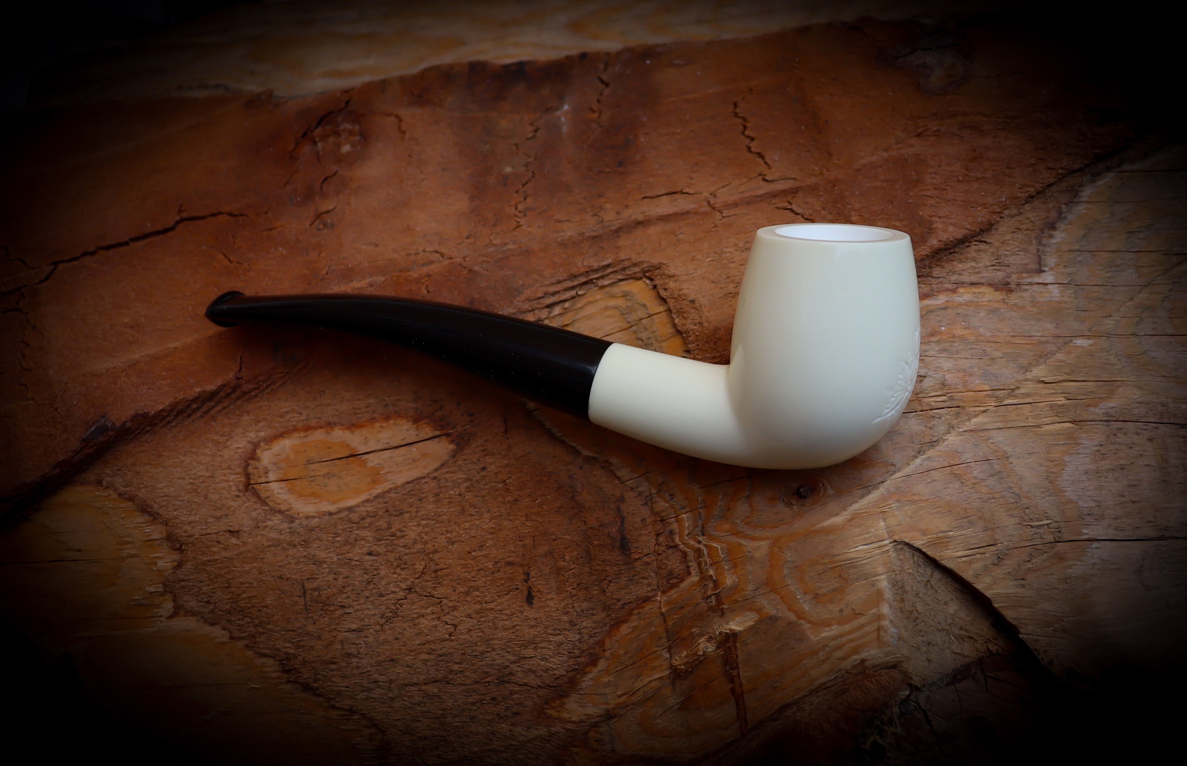 Smooth Handmade Half Bent Meerschaum Pipe With Leather Case- Astaş Meerschaum