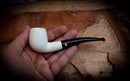 Smooth Handmade Half Bent Meerschaum Pipe With Leather Case- Astaş Meerschaum