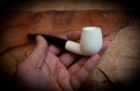 Smooth Handmade Half Bent Meerschaum Pipe With Leather Case- Astaş Meerschaum