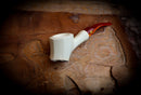 Natural Meerschaum, Smooth Handmade Panel Block Meerschaum Pipe With Leather Case- Astaş Meerschaum