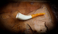 Handmade Horn Block Meerschaum Pipe With Leather Case