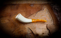 Handmade Horn Block Meerschaum Pipe With Leather Case