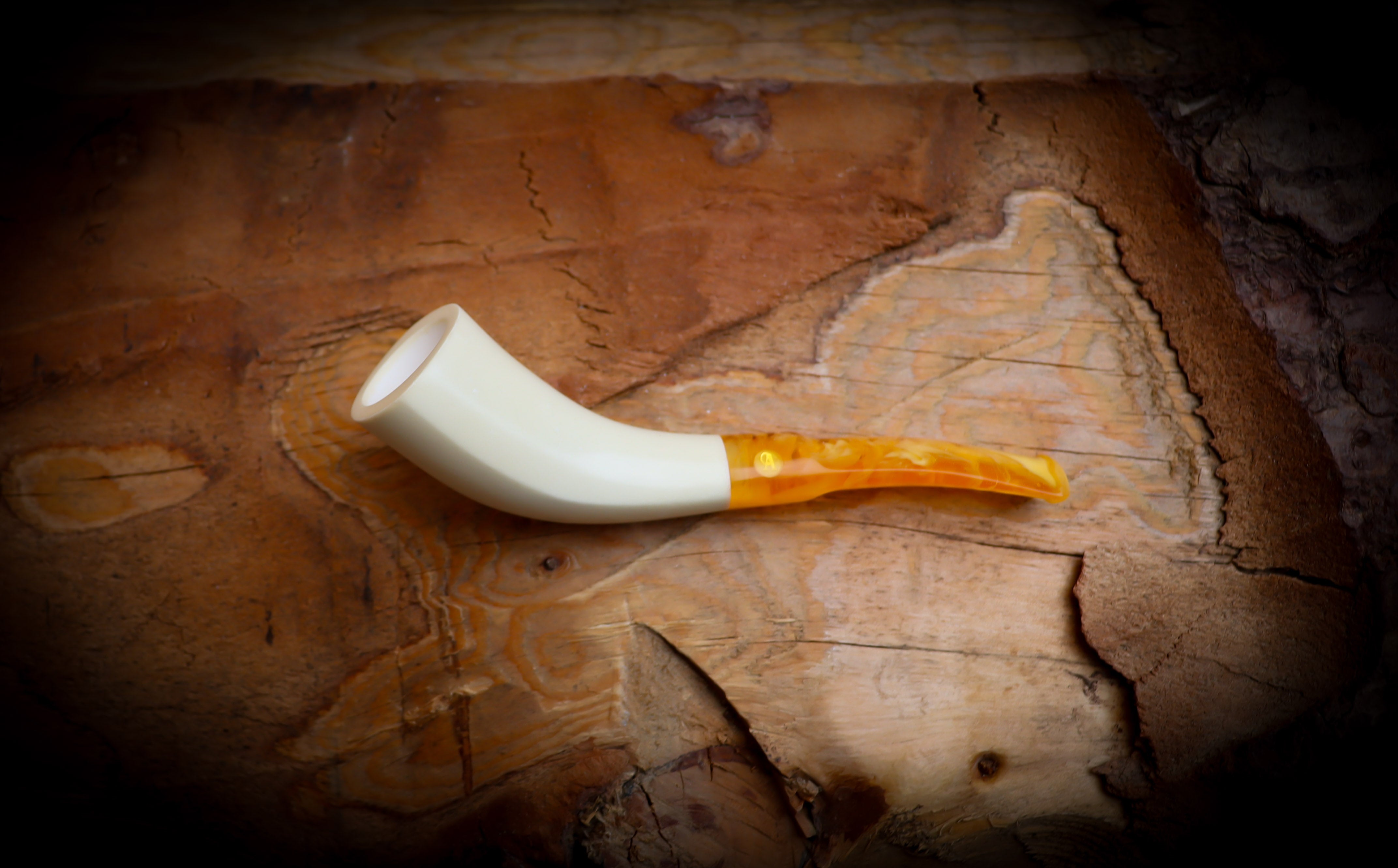 Handmade Horn Block Meerschaum Pipe With Leather Case