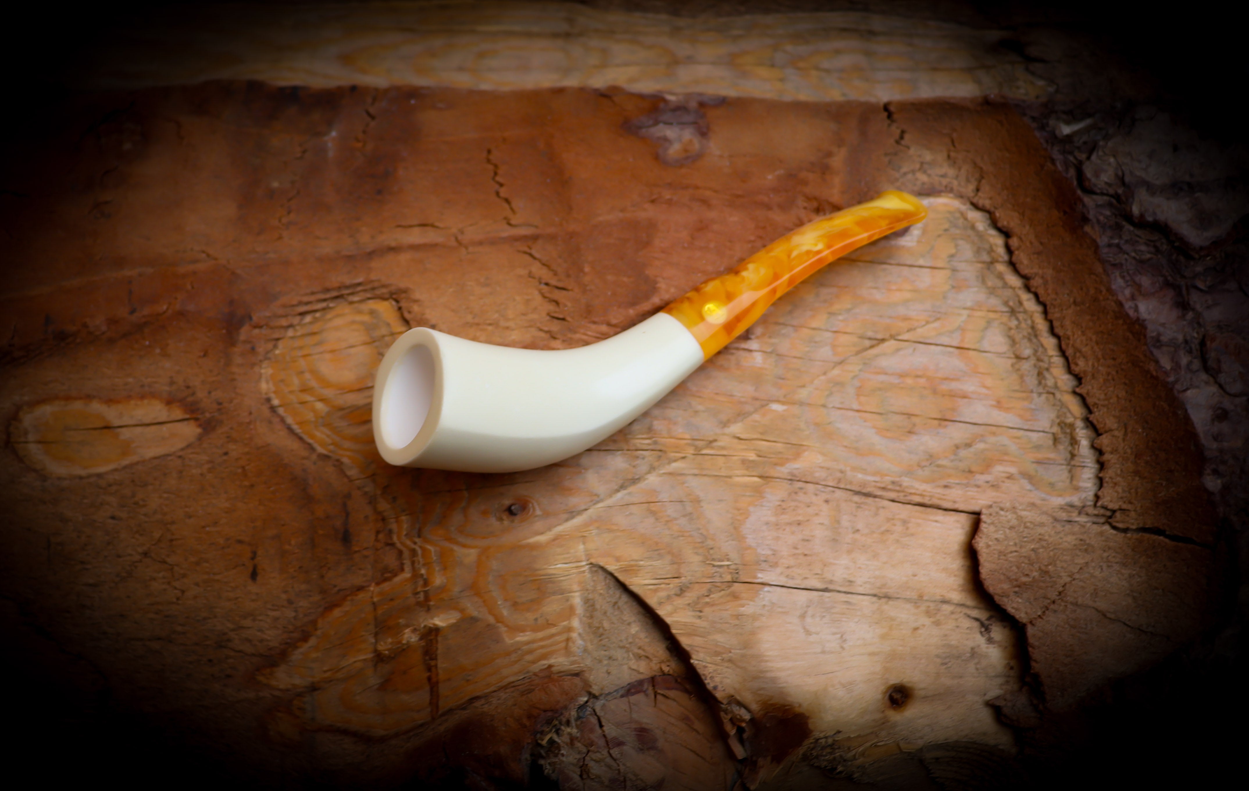 Handmade Horn Block Meerschaum Pipe With Leather Case