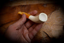 Handmade Horn Block Meerschaum Pipe With Leather Case