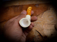 Handmade Horn Block Meerschaum Pipe With Leather Case