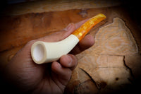 Handmade Horn Block Meerschaum Pipe With Leather Case