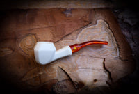 Smooth Handmade Panel Block Meerschaum Pipe With Leather Case- Astaş Meerschaum