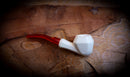 Smooth Handmade Panel Block Meerschaum Pipe With Leather Case- Astaş Meerschaum