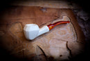 Smooth Handmade Panel Block Meerschaum Pipe With Leather Case- Astaş Meerschaum