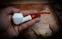 Smooth Handmade Panel Block Meerschaum Pipe With Leather Case- Astaş Meerschaum