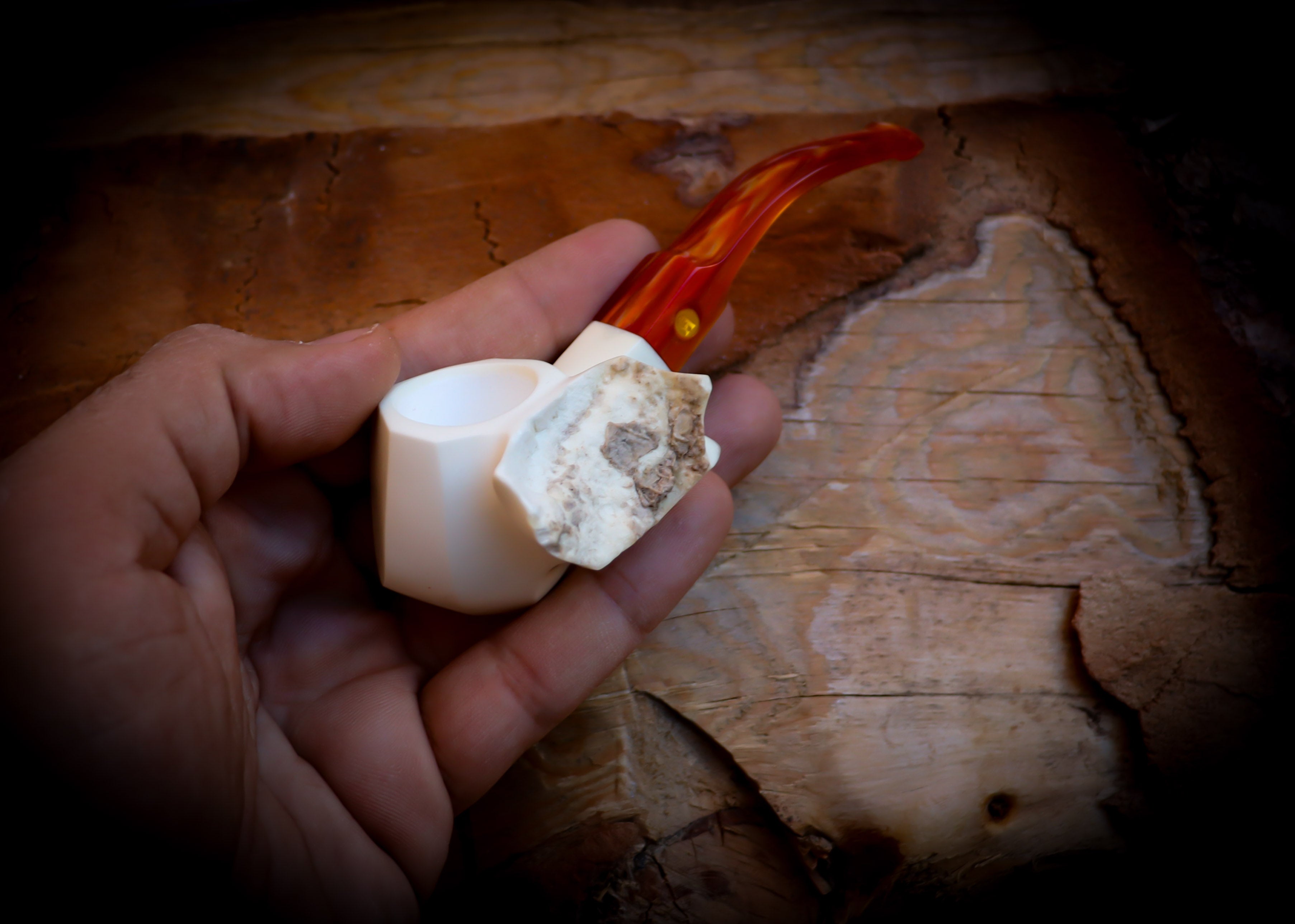 Natural Meerschaum, Handmade Premium Block Meerschaum Pipe With Leather Case- Astaş Meerschaum