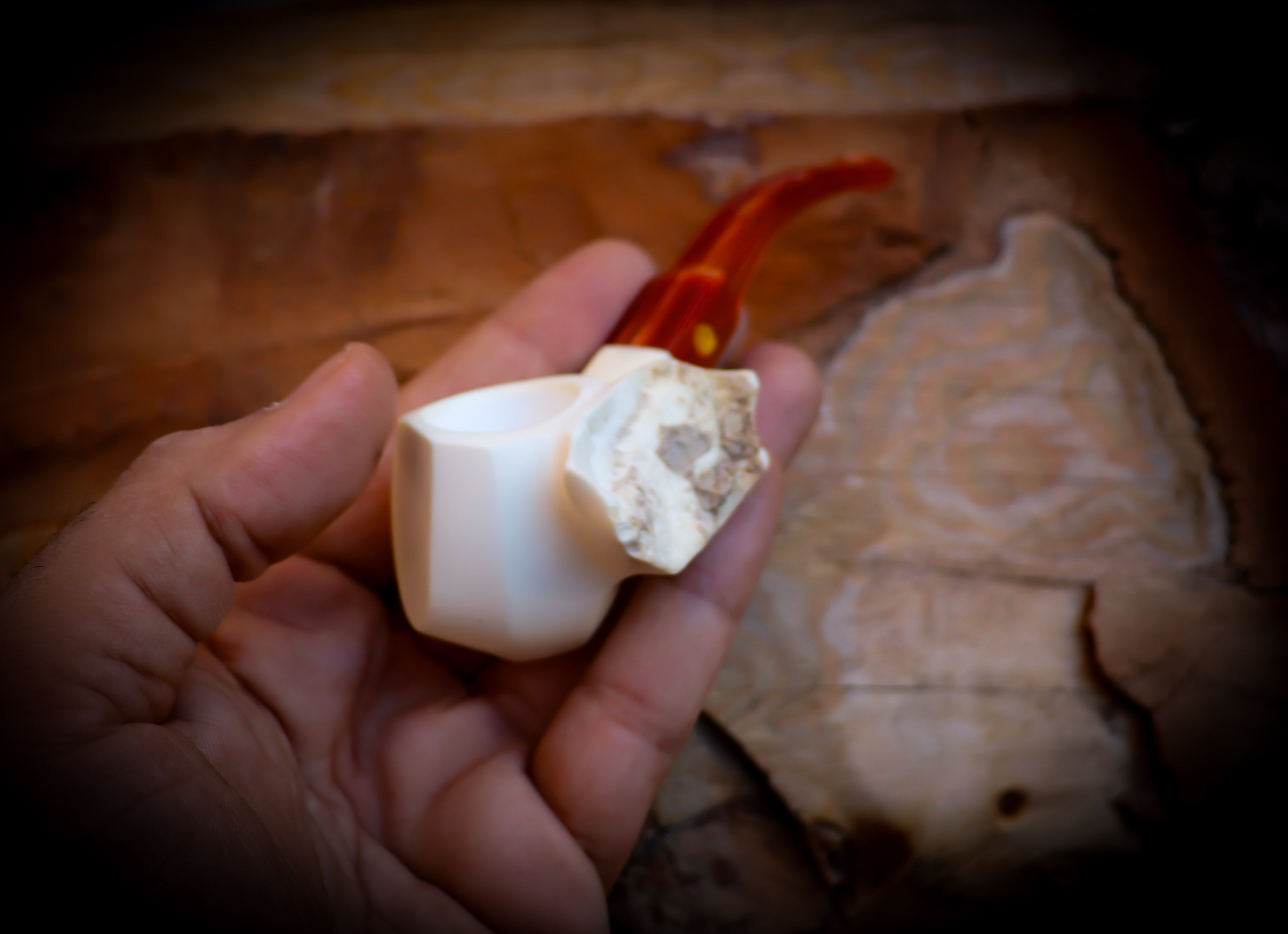 Natural Meerschaum, Handmade Premium Block Meerschaum Pipe With Leather Case- Astaş Meerschaum