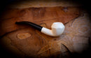 Smooth Handmade Panel Block Meerschaum Pipe With Leather Box- Astaş Meerschaum