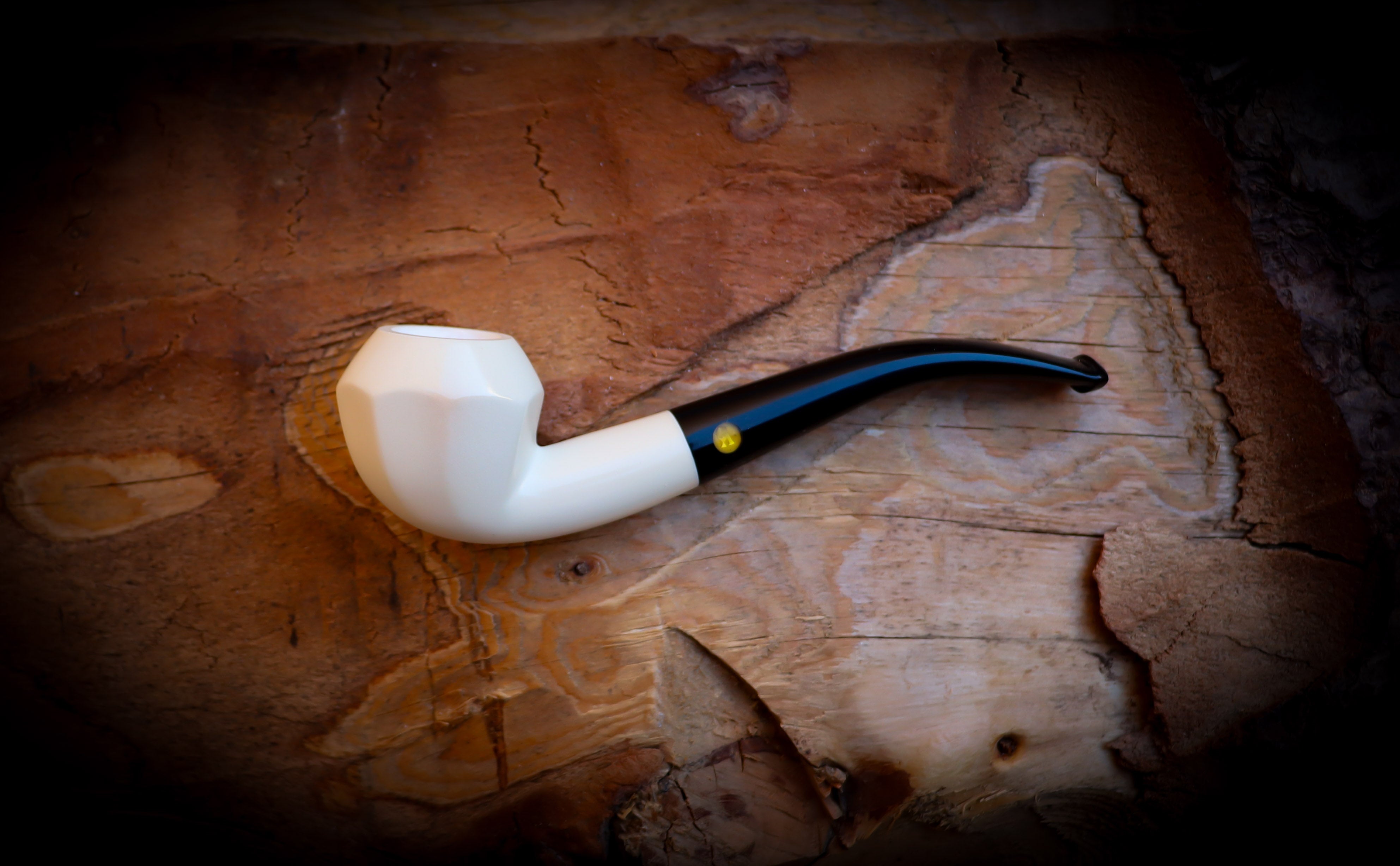 Smooth Handmade Panel Block Meerschaum Pipe With Leather Box- Astaş Meerschaum