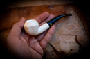 Smooth Handmade Panel Block Meerschaum Pipe With Leather Box- Astaş Meerschaum
