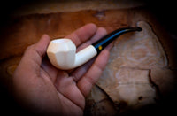 Smooth Handmade Panel Block Meerschaum Pipe With Leather Box- Astaş Meerschaum