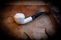 Smooth Handmade Panel Block Meerschaum Pipe With Leather Box- Astaş Meerschaum