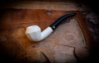 Smooth Handmade Panel Block Meerschaum Pipe With Leather Box- Astaş Meerschaum