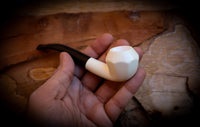Smooth Handmade Panel Block Meerschaum Pipe With Leather Box- Astaş Meerschaum