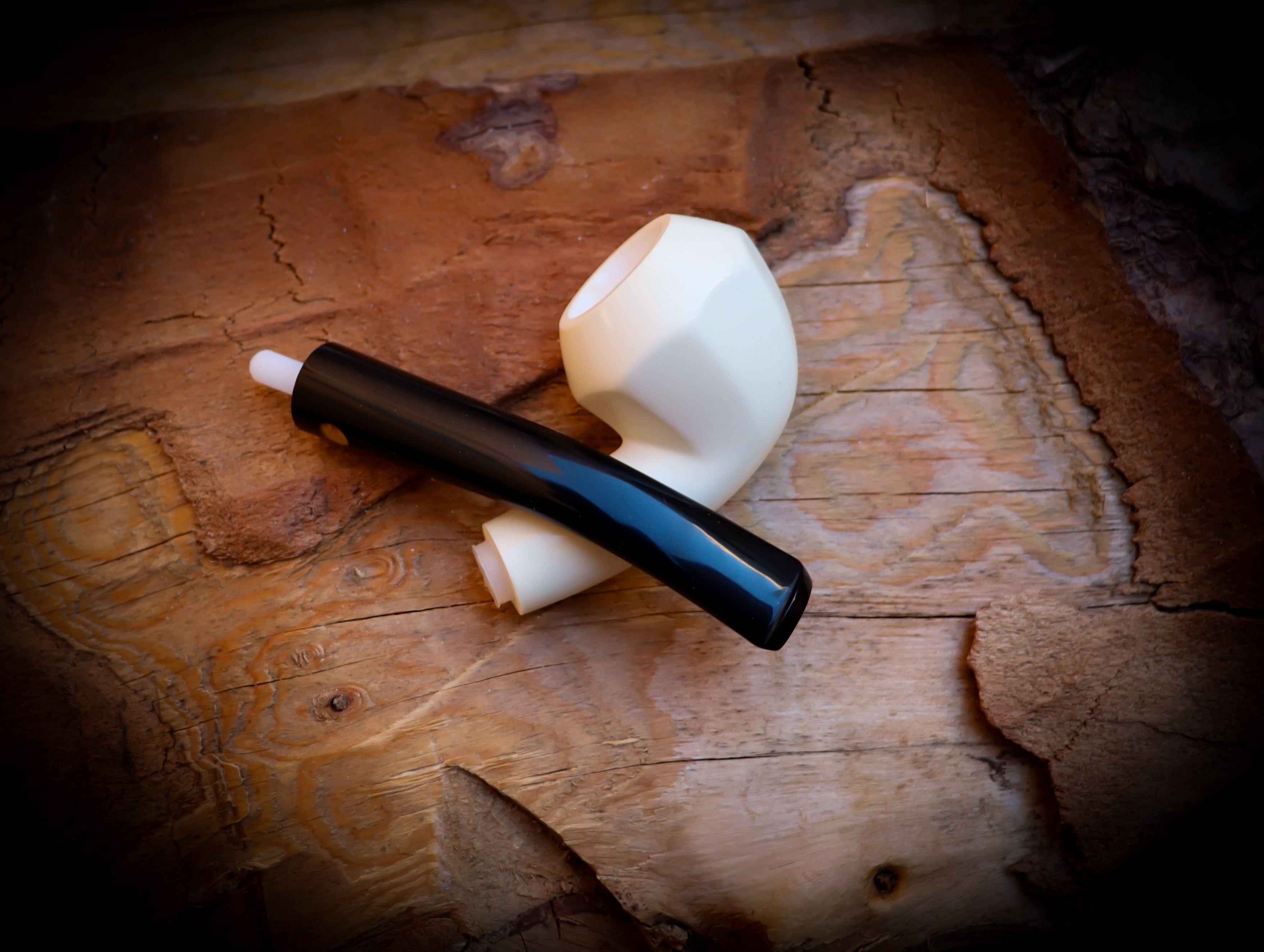 Smooth Handmade Panel Block Meerschaum Pipe With Leather Box- Astaş Meerschaum