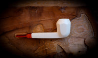 Canadian Panel Handmade Block Meerschaum Pipe With Leather Case