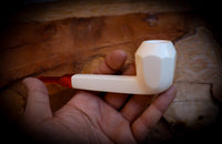 Canadian Panel Handmade Block Meerschaum Pipe With Leather Case