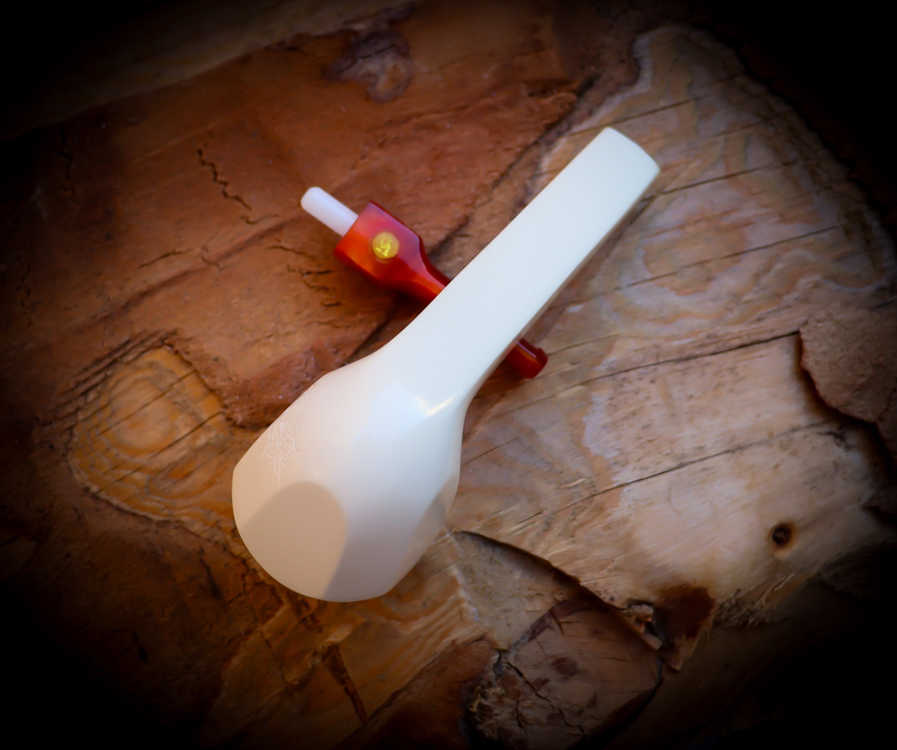 Canadian Panel Handmade Block Meerschaum Pipe With Leather Case