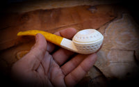 Latticed Handmade Squat Bulldog Block Meerschaum Pipe With Leather Case- Astaş Meerschaum