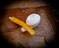 Latticed Handmade Squat Bulldog Block Meerschaum Pipe With Leather Case- Astaş Meerschaum