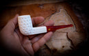Handmade Billard Block Meerschaum Pipe With Leather Case