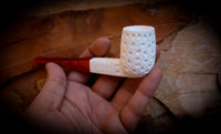 Handmade Billard Block Meerschaum Pipe With Leather Case