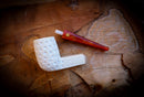 Handmade Billard Block Meerschaum Pipe With Leather Case