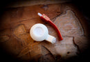 Rhodesian Meerschaum, Smooth Handmade Squat Bulldog Block Meerschaum Pipe With Leather Box- Astaş Meerschaum
