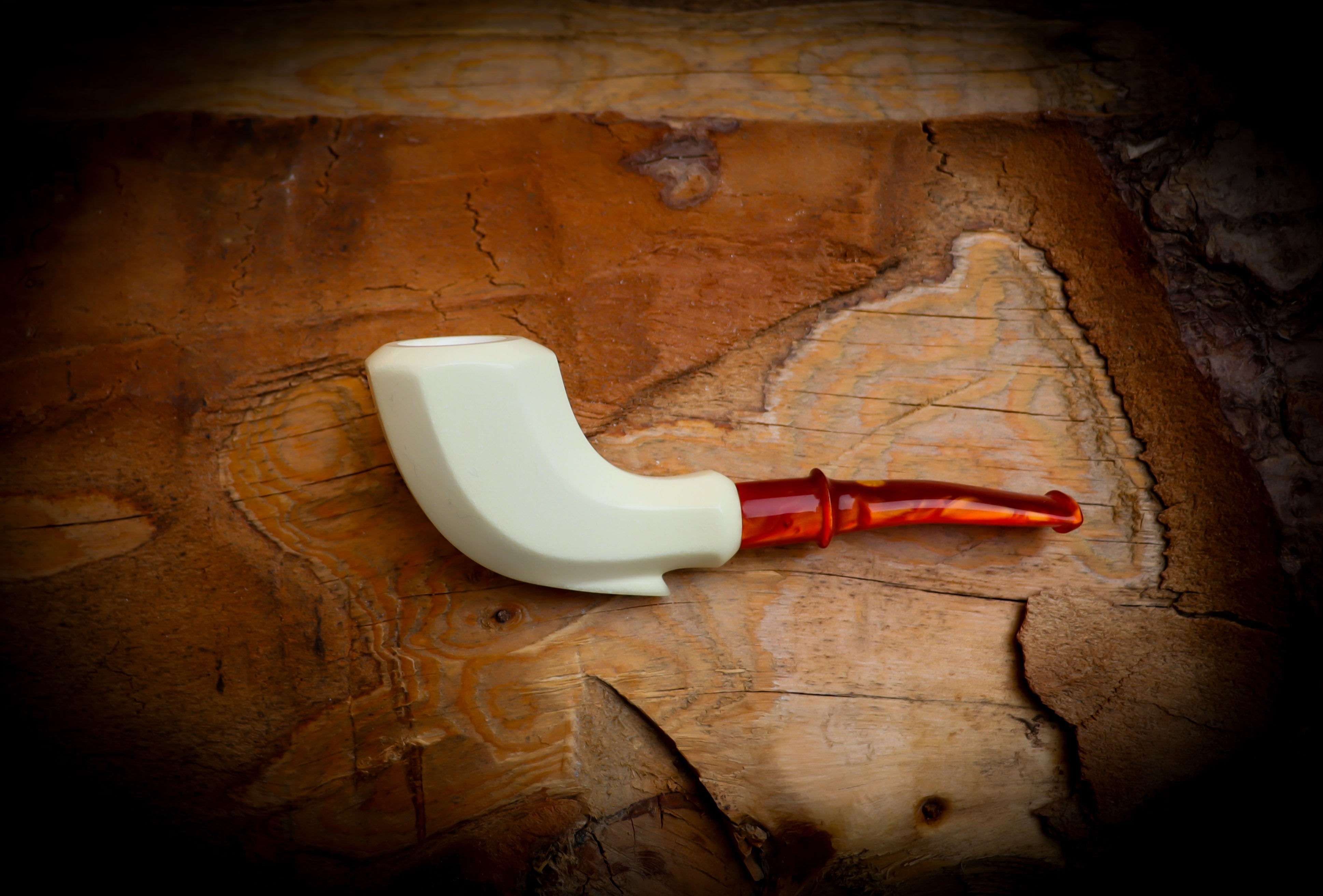 Freehand Handmade Block Meerschaum Pipe With Leather Case- Astaş Meerschaum