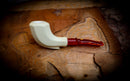 Freehand Handmade Block Meerschaum Pipe With Leather Case- Astaş Meerschaum