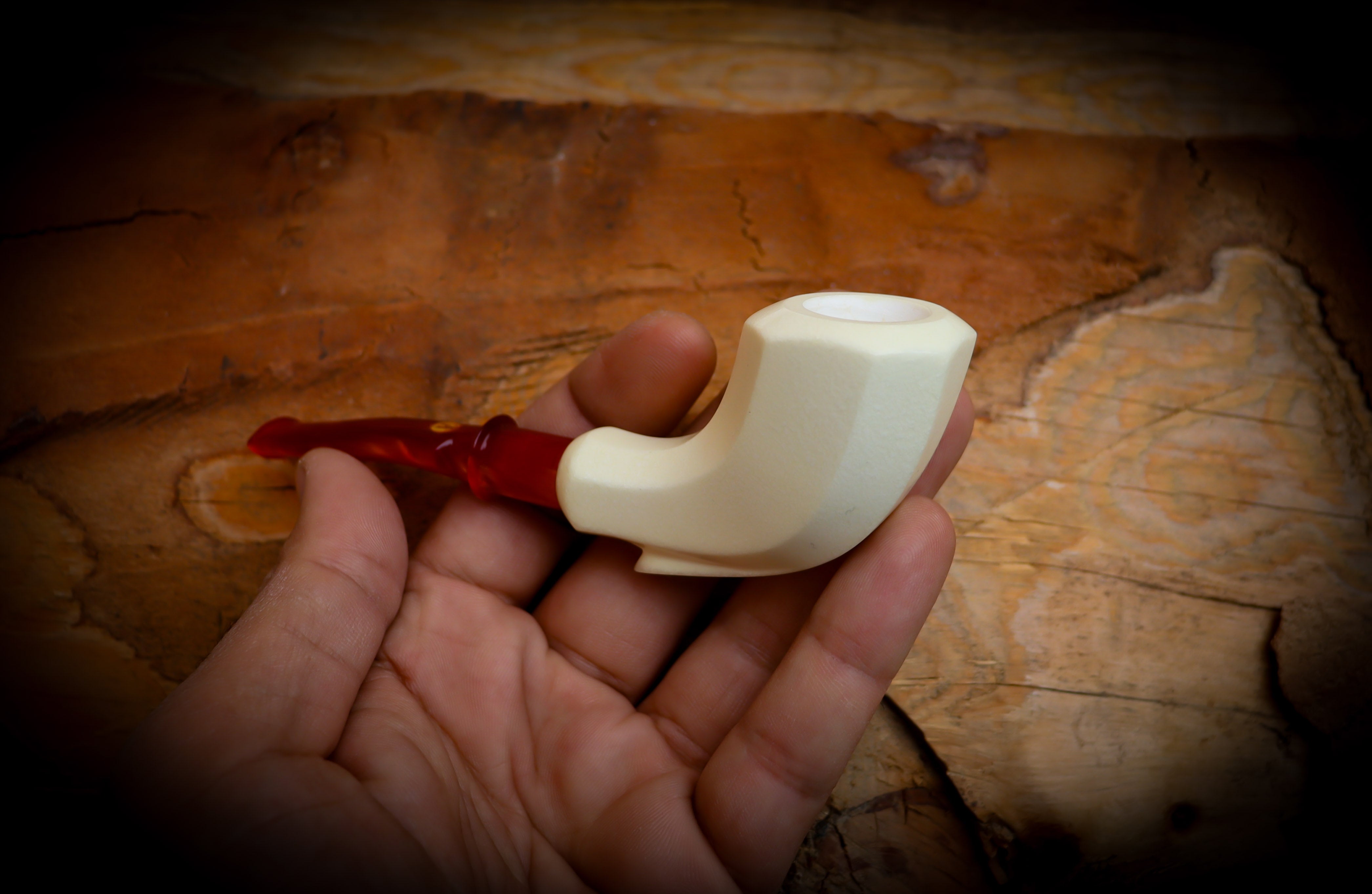 Freehand Handmade Block Meerschaum Pipe With Leather Case- Astaş Meerschaum