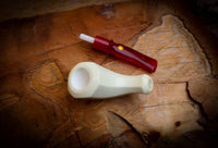 Freehand Handmade Block Meerschaum Pipe With Leather Case- Astaş Meerschaum