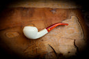 Rhodesian Meerschaum, Handmade Squat Bulldog Block Meerschaum Pipe- Astaş Meerschaum