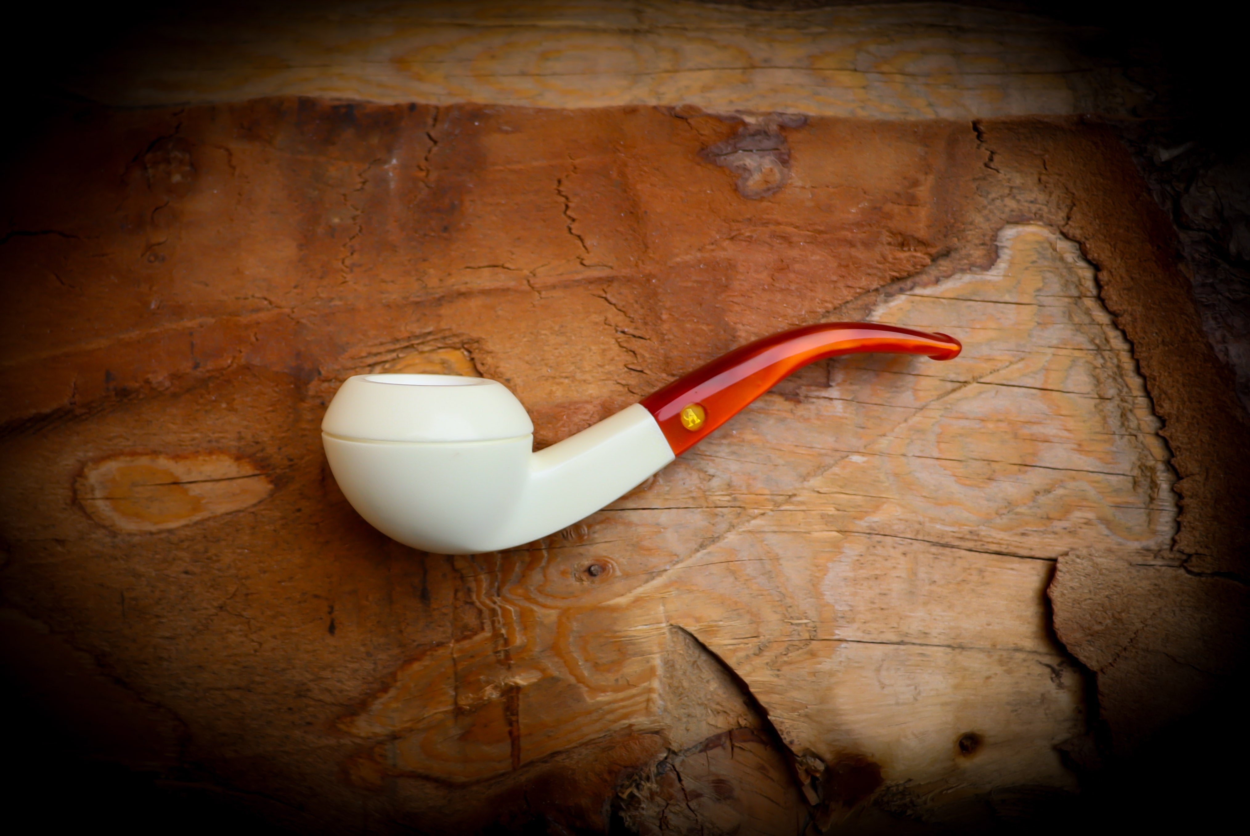 Rhodesian Meerschaum, Handmade Squat Bulldog Block Meerschaum Pipe- Astaş Meerschaum