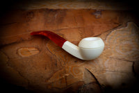Rhodesian Meerschaum, Handmade Squat Bulldog Block Meerschaum Pipe- Astaş Meerschaum