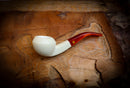Rhodesian Meerschaum, Handmade Squat Bulldog Block Meerschaum Pipe- Astaş Meerschaum