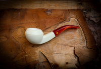 Rhodesian Meerschaum, Handmade Squat Bulldog Block Meerschaum Pipe- Astaş Meerschaum