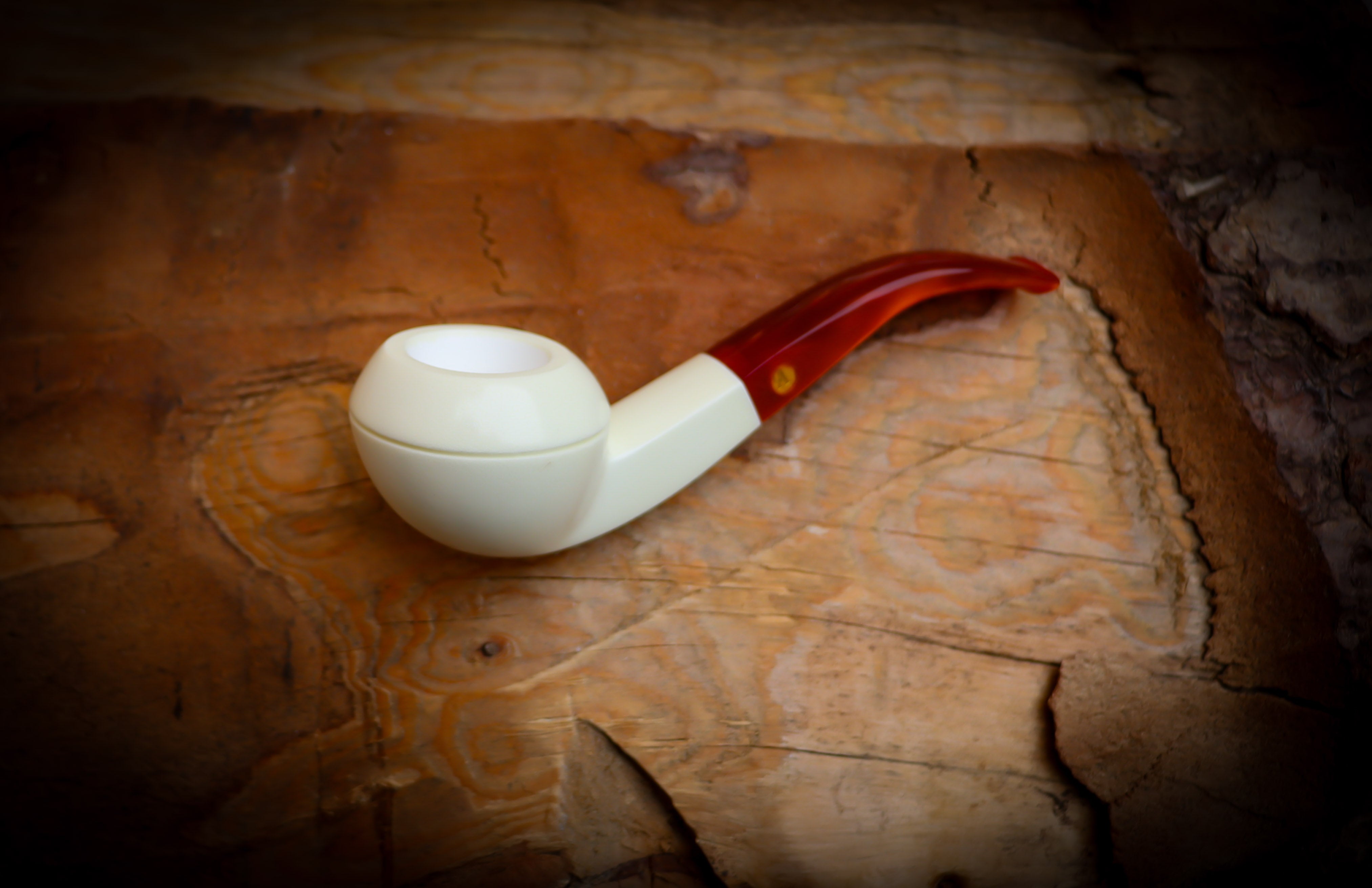 Rhodesian Meerschaum, Handmade Squat Bulldog Block Meerschaum Pipe- Astaş Meerschaum