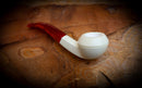 Rhodesian Meerschaum, Handmade Squat Bulldog Block Meerschaum Pipe- Astaş Meerschaum