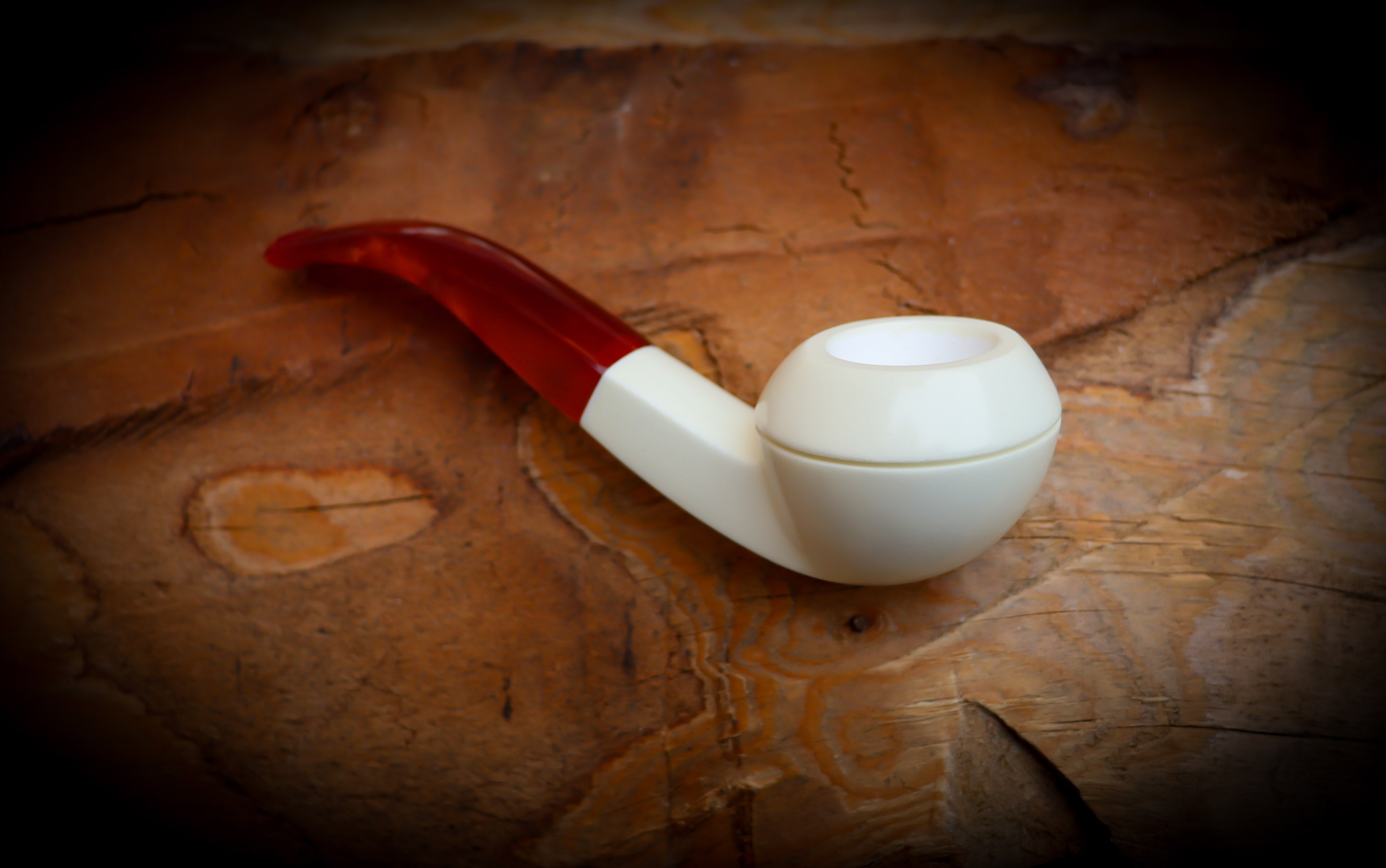 Rhodesian Meerschaum, Handmade Squat Bulldog Block Meerschaum Pipe- Astaş Meerschaum
