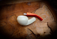Rhodesian Meerschaum, Handmade Squat Bulldog Block Meerschaum Pipe- Astaş Meerschaum