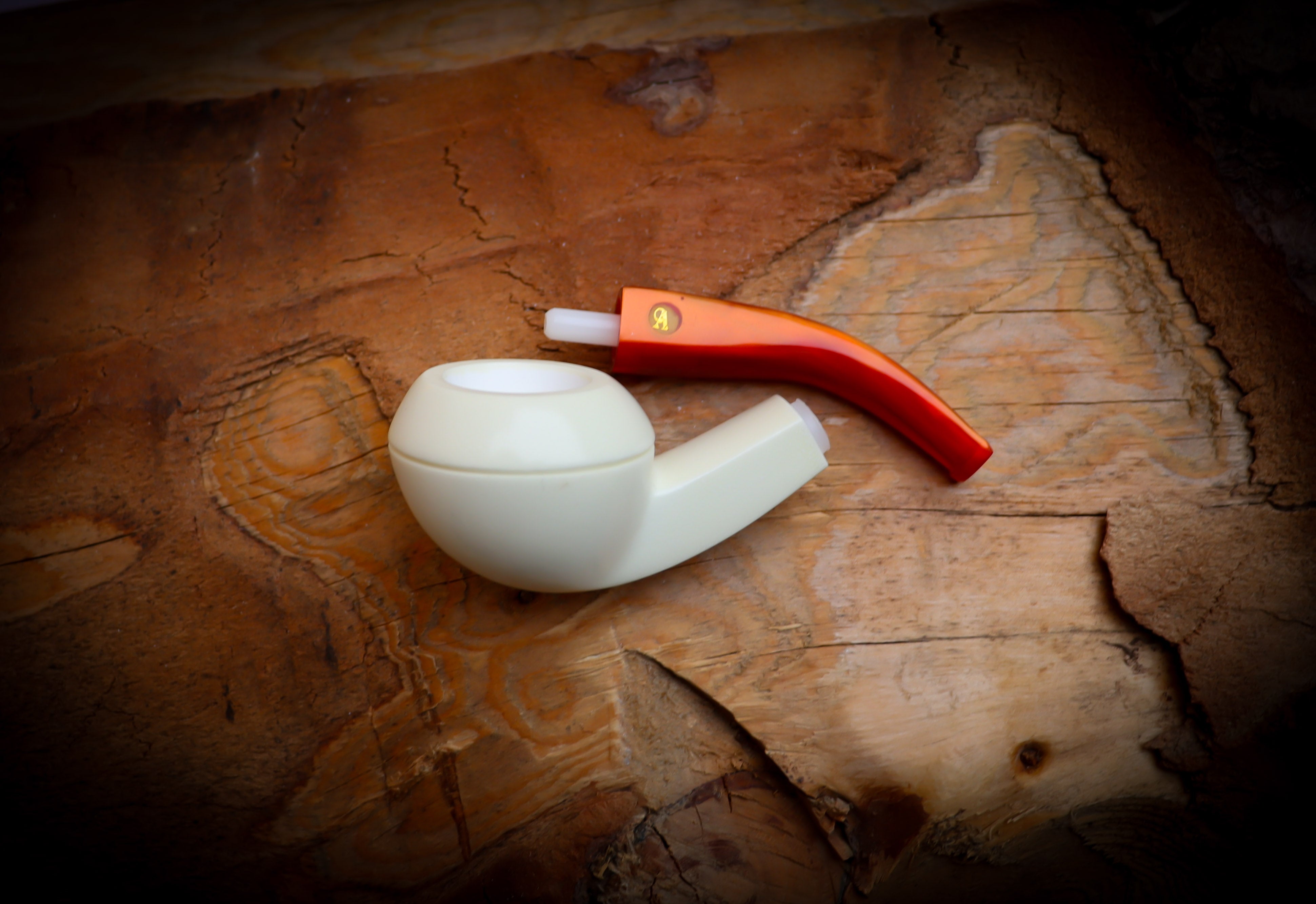 Rhodesian Meerschaum, Handmade Squat Bulldog Block Meerschaum Pipe- Astaş Meerschaum